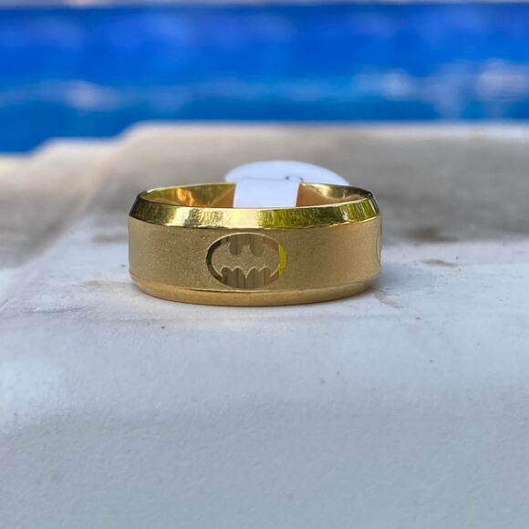 Gold Stainless Steel Batman Ring - Picture 1 of 4